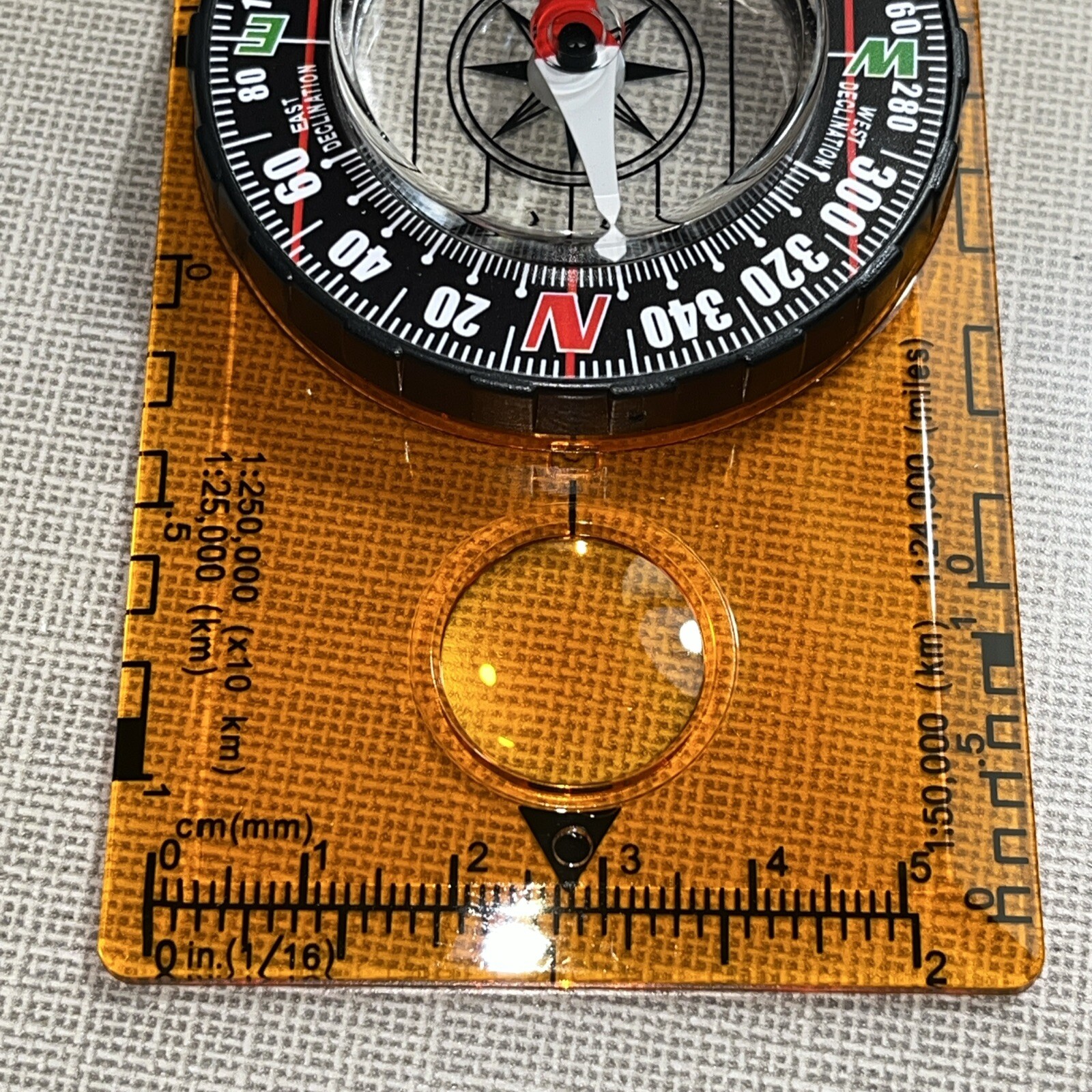 Drawing Scale Compass Folding Map Ruler Buckle Camping Hiking Portable Handheld