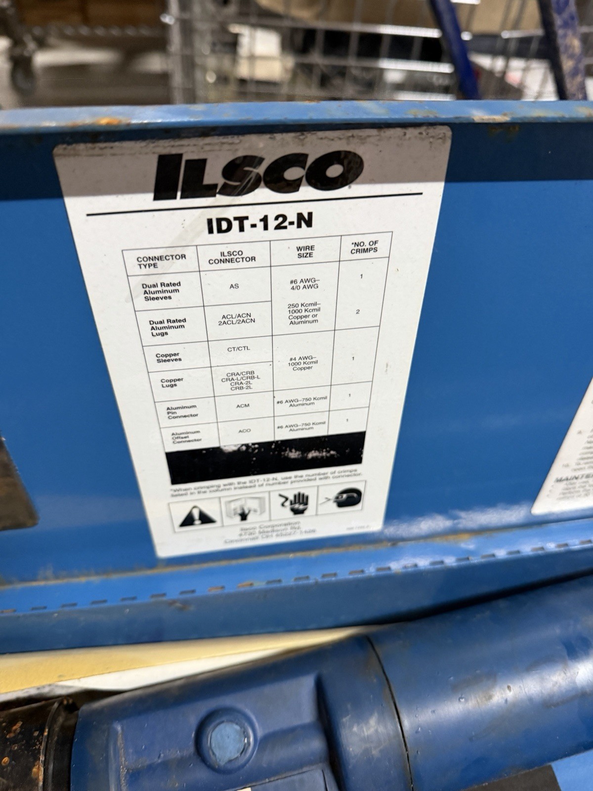 Ilsco IDT-12-N Hydraulic CRIMPER Crimp Tool