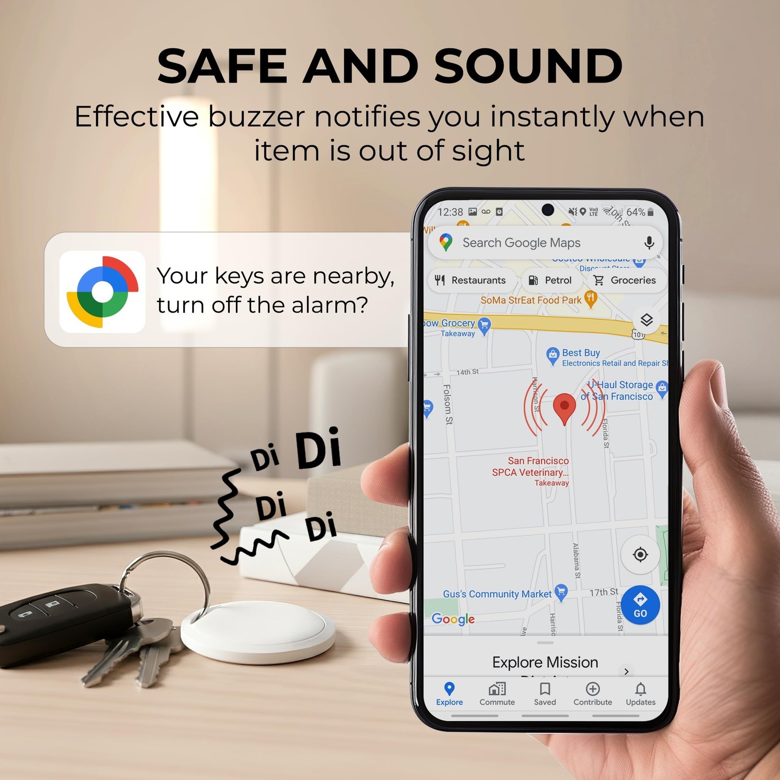 Enence Smart Tracking Device Tag for Keys, Wallet, Luggage, Pets Tracker Tag,...
