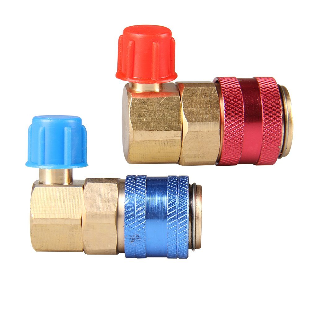 Brass Low High Quick Connector Adapter ACME Coupler Auto AC Manifold Gauge HVAC