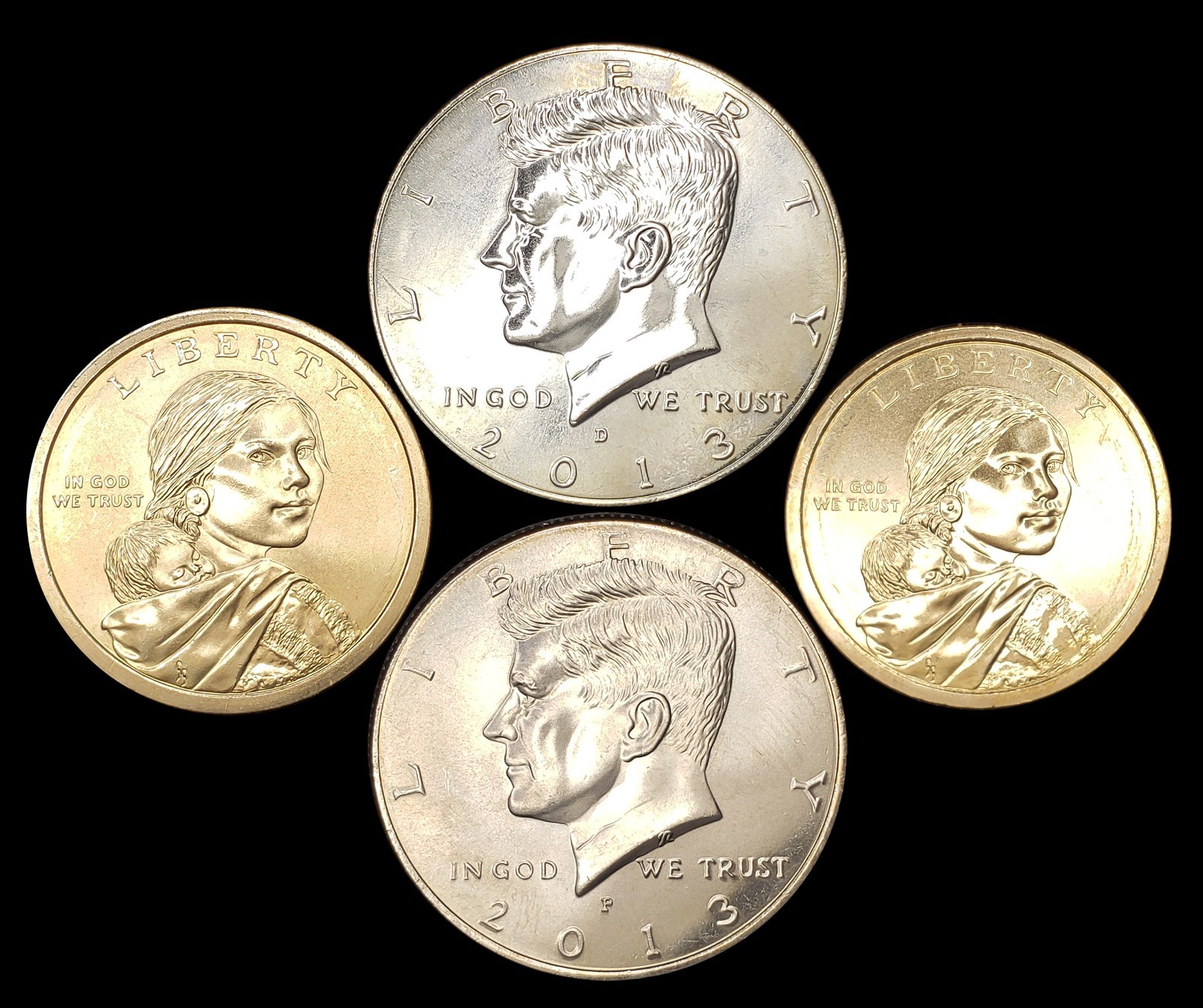 2013 P D Kennedy Half Dollars Native $1 Treaty Delawares 4-Coin Lot