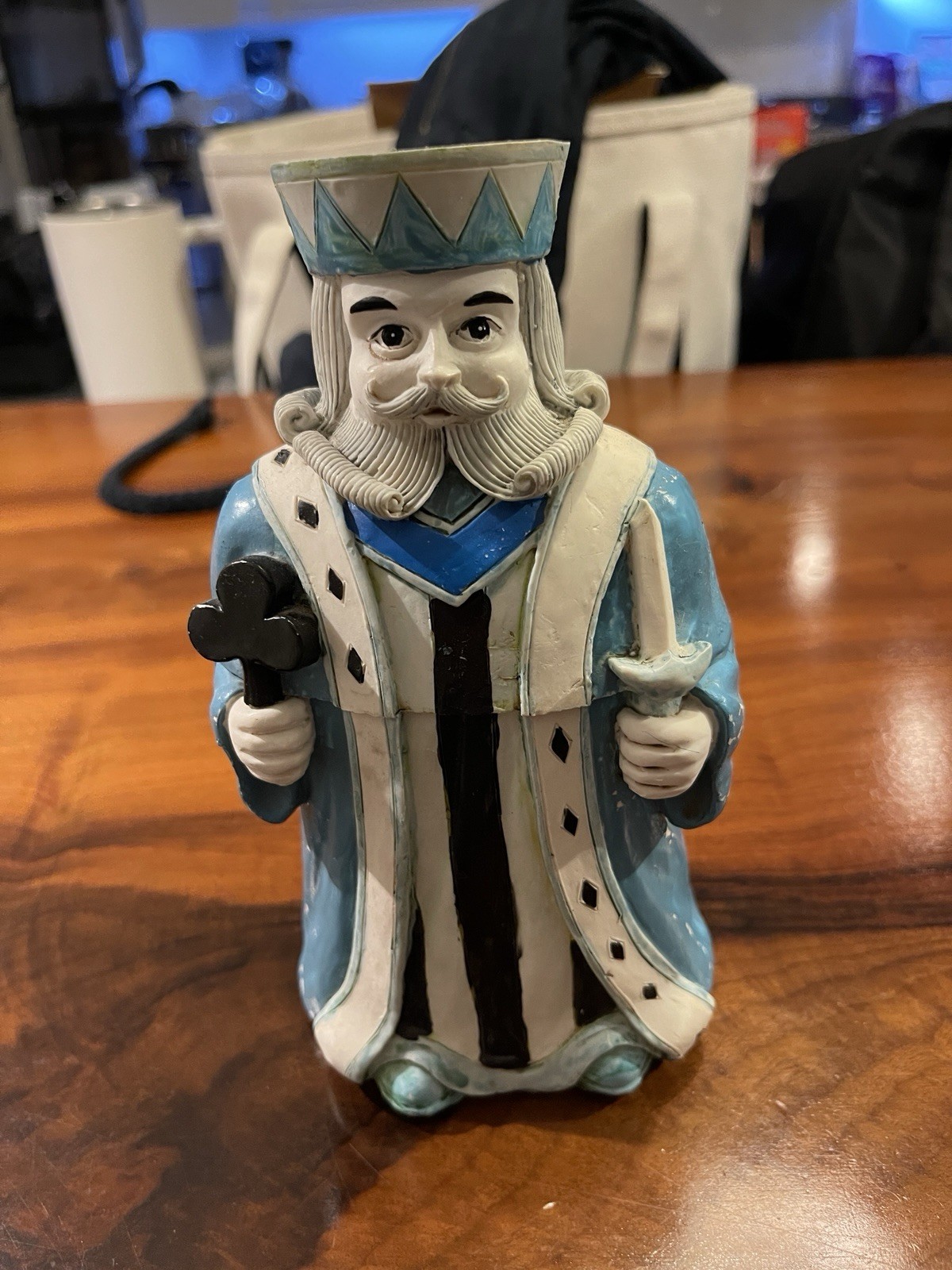 Vintage King of Clubs Playing Cards HOLDER Resin Hand Painted