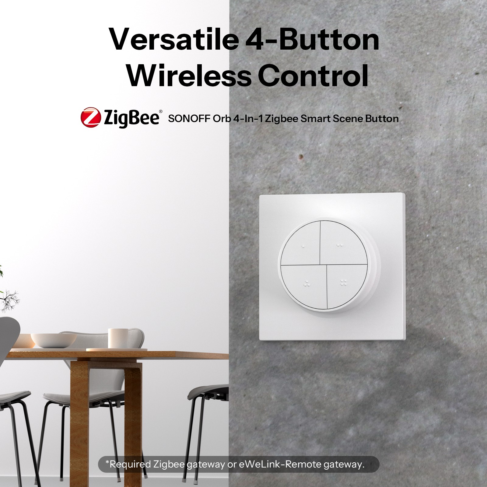 SONOFF Zigbee Smart Button Switch Wireless Dual-Protocol Switchable App Control