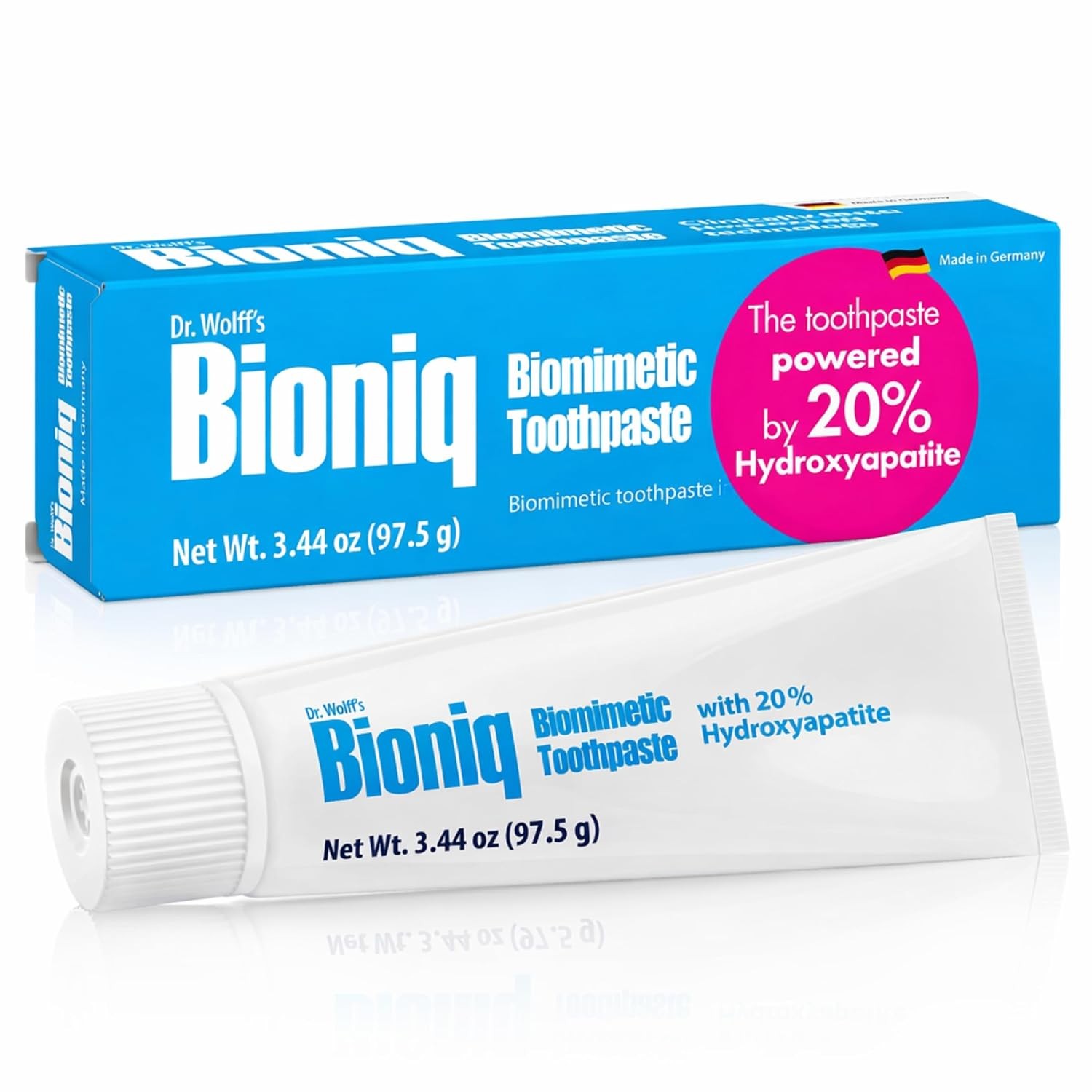 20% Hydroxyapatite Toothpaste 3.44 Oz, Fluoride Free, BioHAP Toothpaste, Natural