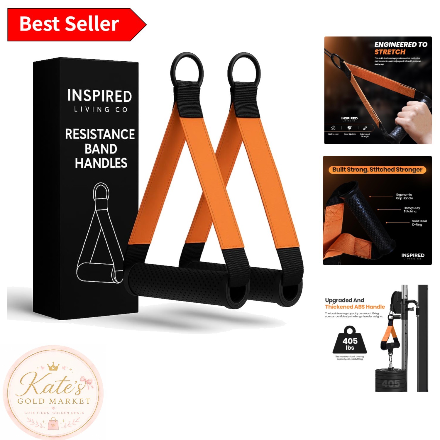 Universal Fit Non-Slip D Handle 2-Pack - Perfect for Cable Machines & Bands