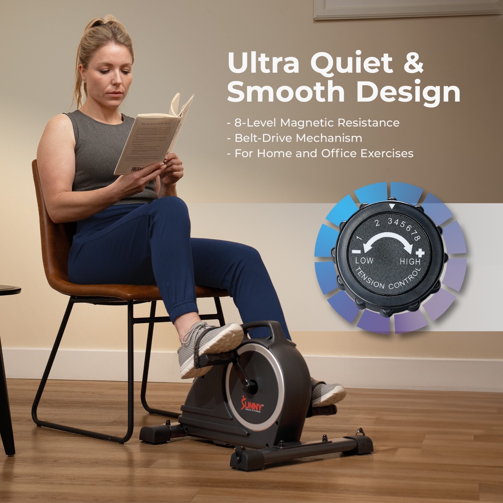 Sunny Health & Fitness Magnetic SMART Mini Exercise Pedal Cycle SF-B020026SMART