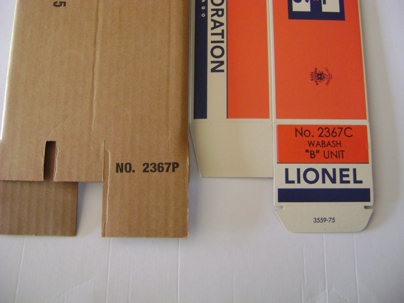 Lionel 2367 Wabash AB  Engine Licensed Reproduction Boxes