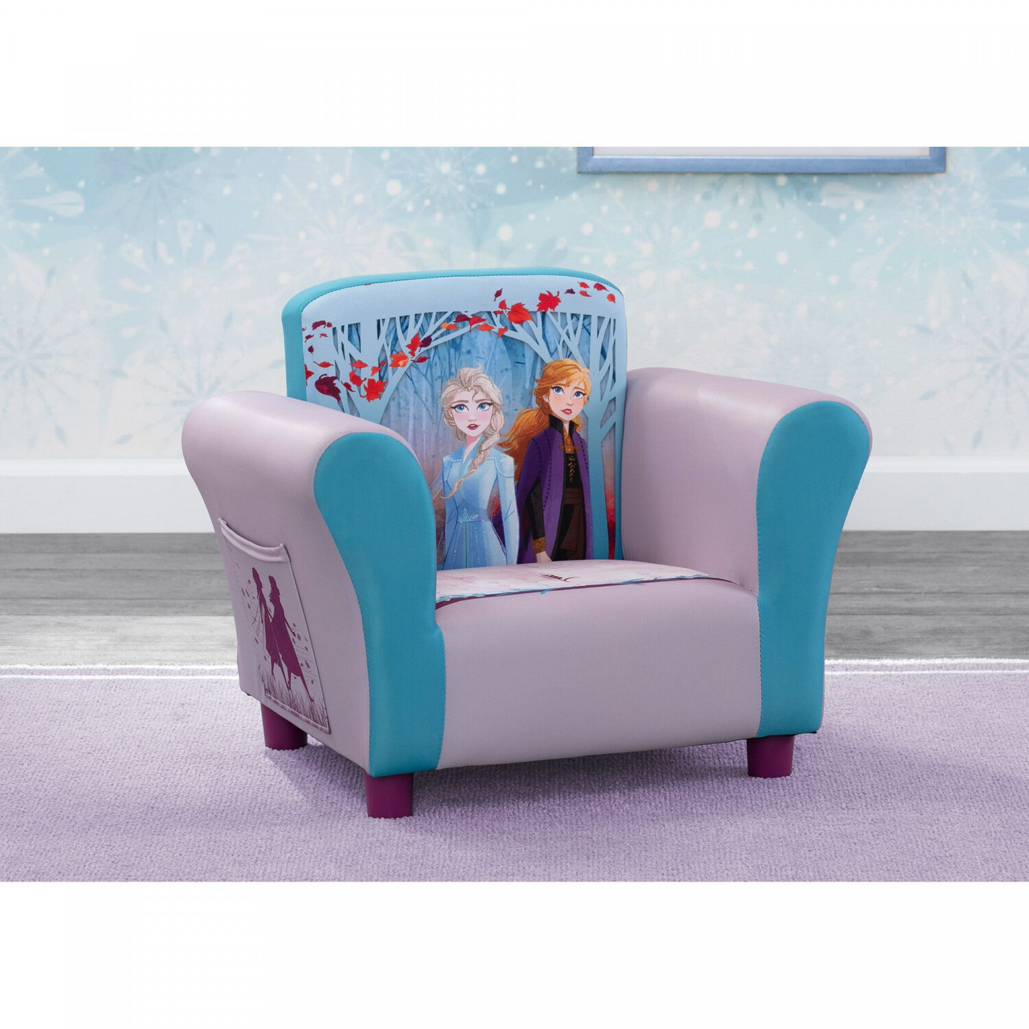 Kids Lounger Chair Frozen II Upholstered Armchair Elsa Anna Toddler Furniture