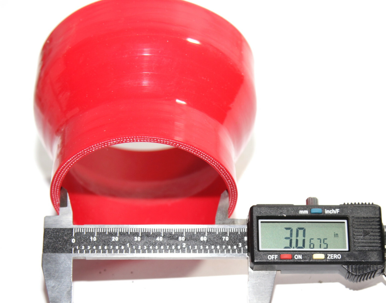 Universal RED 4PLY 1x Straight 3.0"-4.0"ID Silicone+ 2xStainles Steel T-clamp