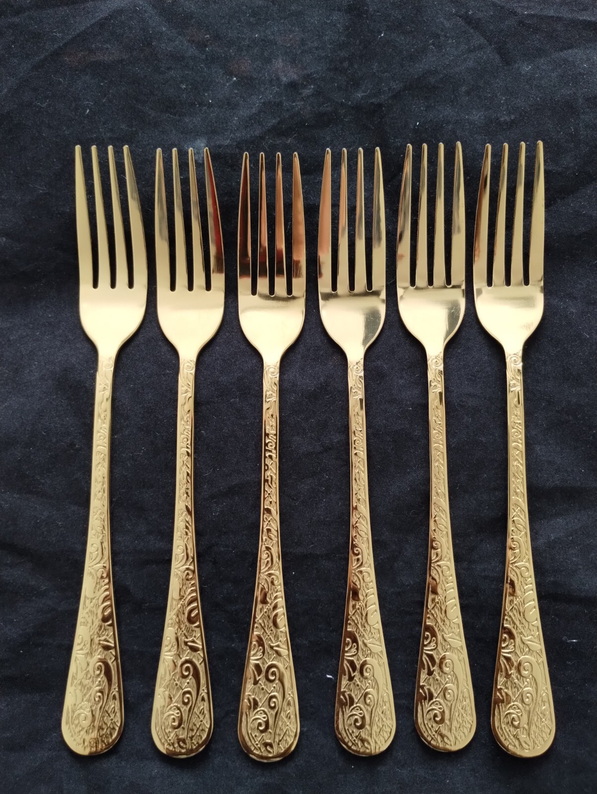 8 " GOLD TONE | DINNER FORKS | TABLE SPOONS | FORK SPOON SETS 6 Pc & 12 pc