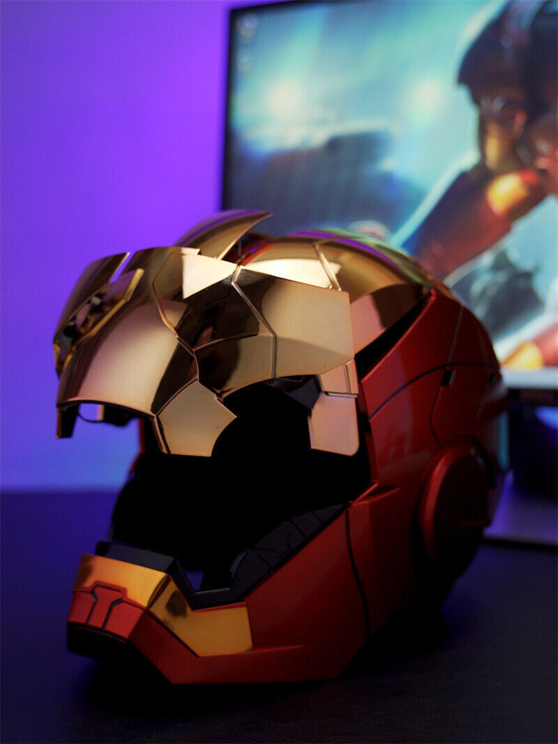 NEW! Iron Man MK5 Gold Helmet - AUTOKING Wearable Voice Control Props Mask STOCK