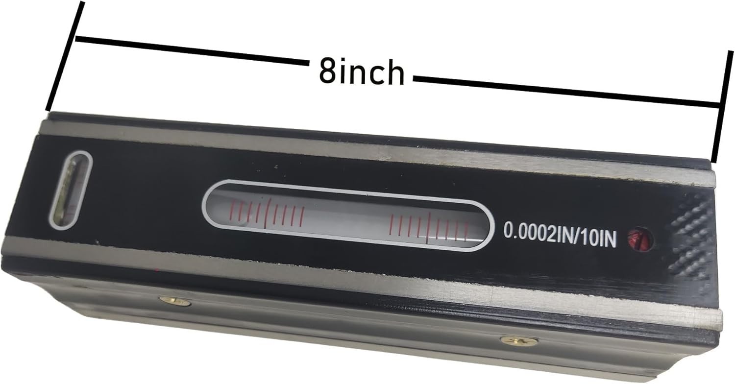 8" Precision Level Tool 0.0002" Accuracy for Machinists & Toolmakers