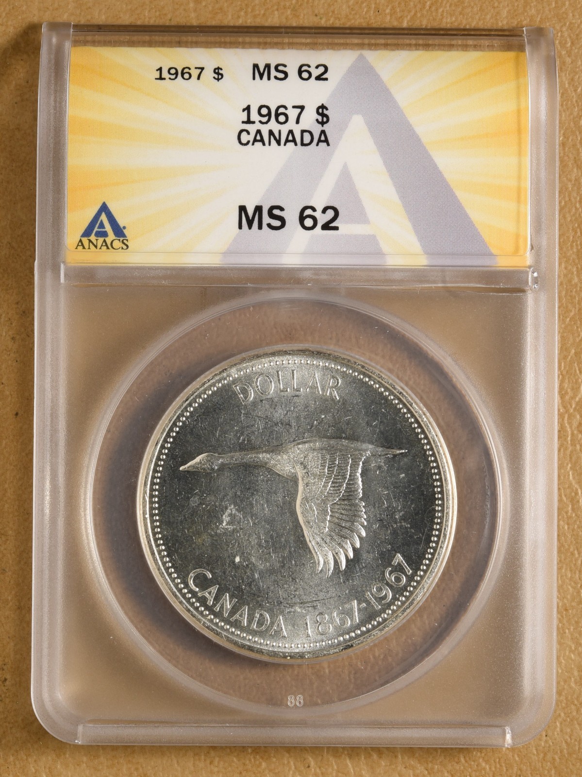 1967 Canada Silver Dollar ANACS MS62
