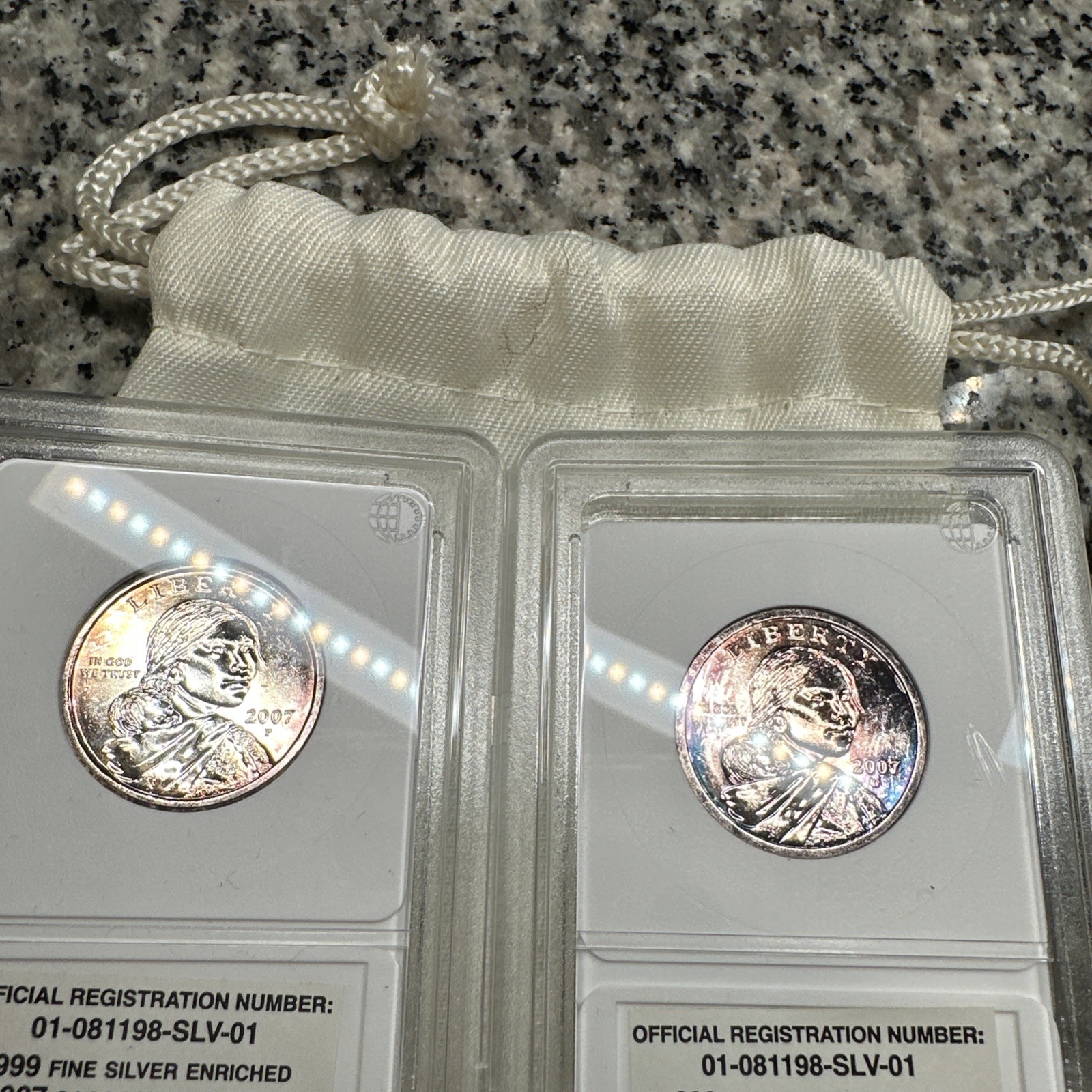 2007 P&D Sacagawea Dollar Silver Enriched And Toned Nicely Lot#6