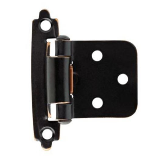 Pair of Self-Closing Overlay Hinge - Bronze with Copper Highlights