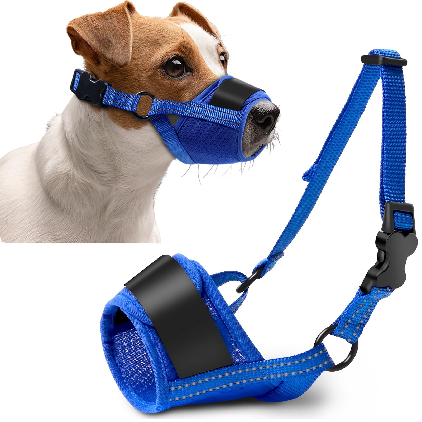 Dog Muzzle, Soft No Barking Mesh Muzzles for Medium Sized Dogs Anti Chewing, ...