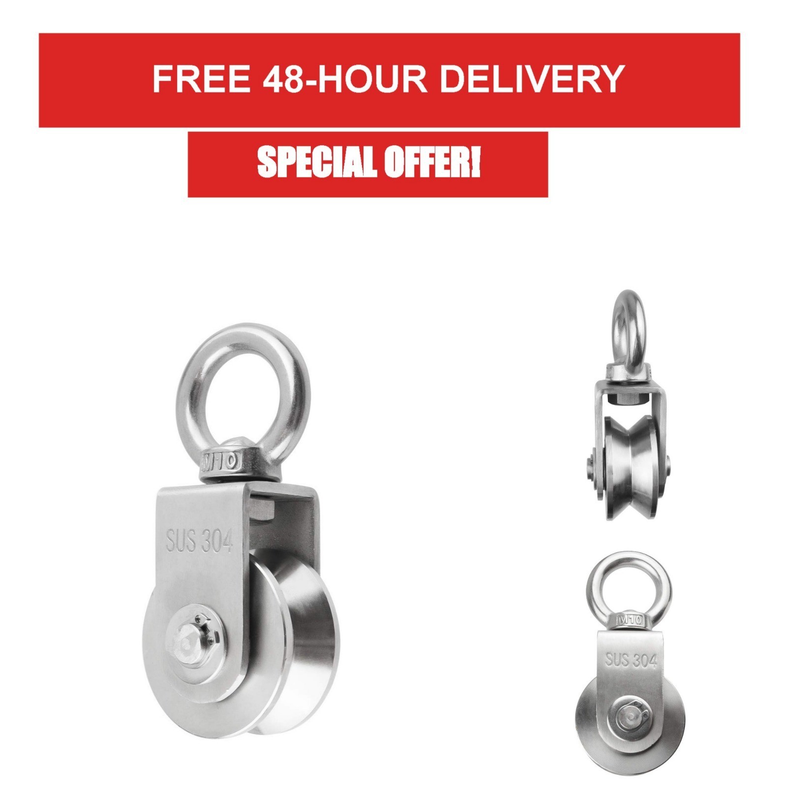 BNYZWOT V Type Cable Pulley Wheel, Heavy Duty Stainless Steel