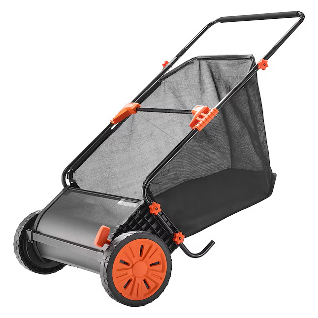 VEVOR 26" Push Lawn Sweeper w/ 7 cu.ft Hopper & Adjustable Brushes