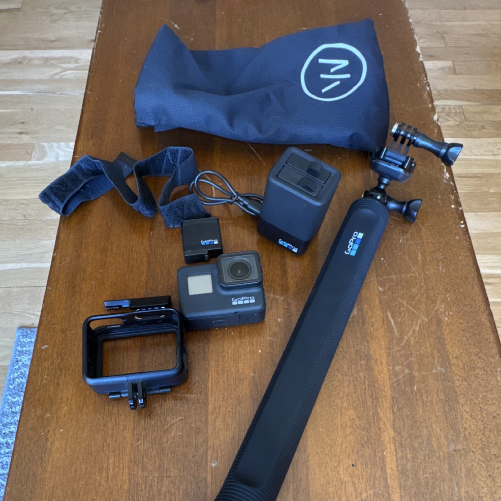 GoPro HERO7 Bundle with Mount, Battery, Charger, Case, Strap, Black