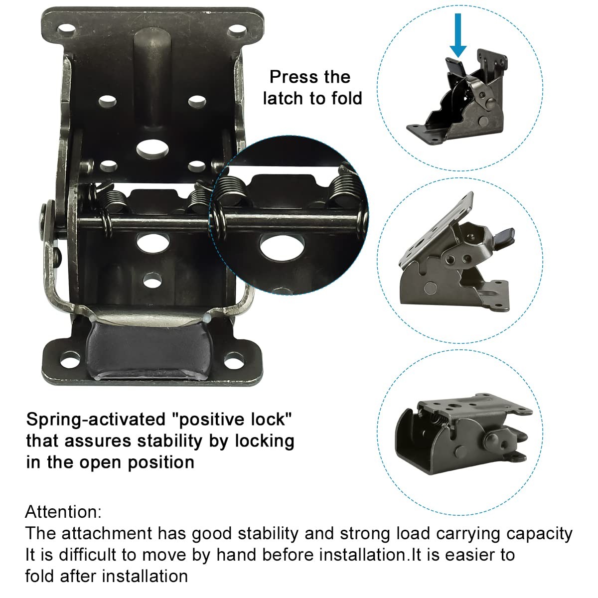 Folding Leg Brackets 4PCS Heavy Duty Self Locking Table Hinge Hardware Workbench