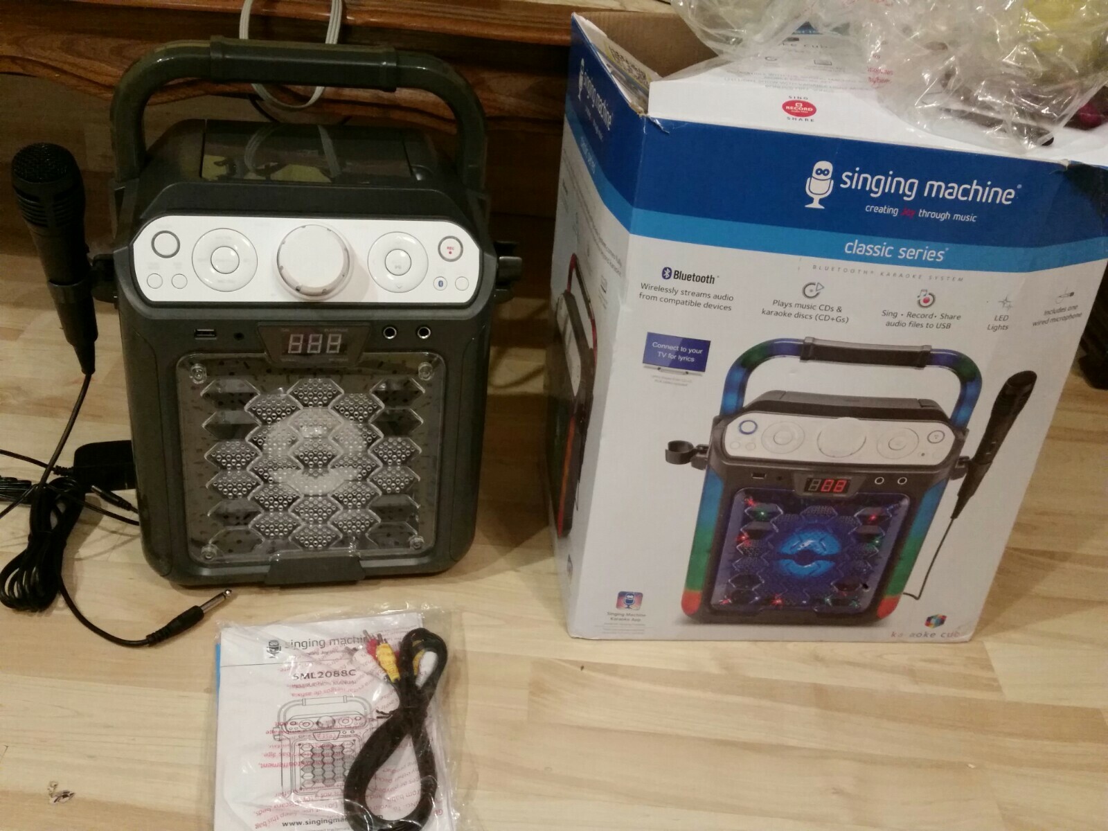 Singing Machine Karaoke Cube Multi-function Karaoke System with dancing lights