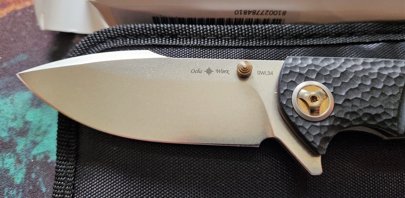 DROP MASSDROP X ERIC OCHS ORCA TITANIUM LINER LOCK KNIFE BLACK G-10 BRONZE RWL34