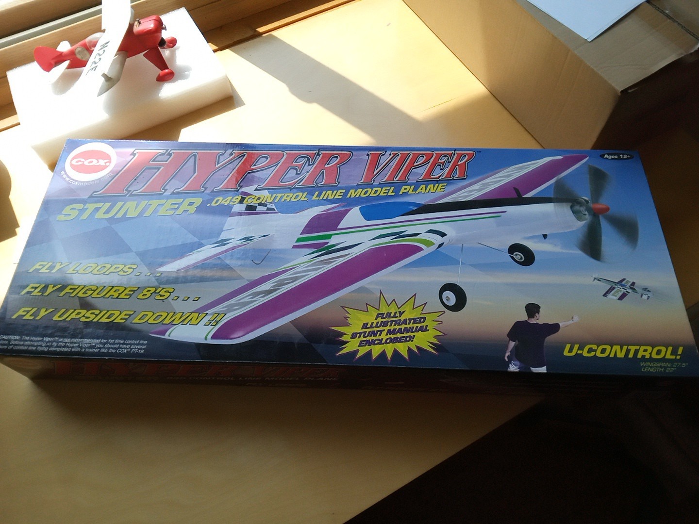 Cox Hyper Viper Stunter Control line .049 Gas Engine Airplane. BNIB