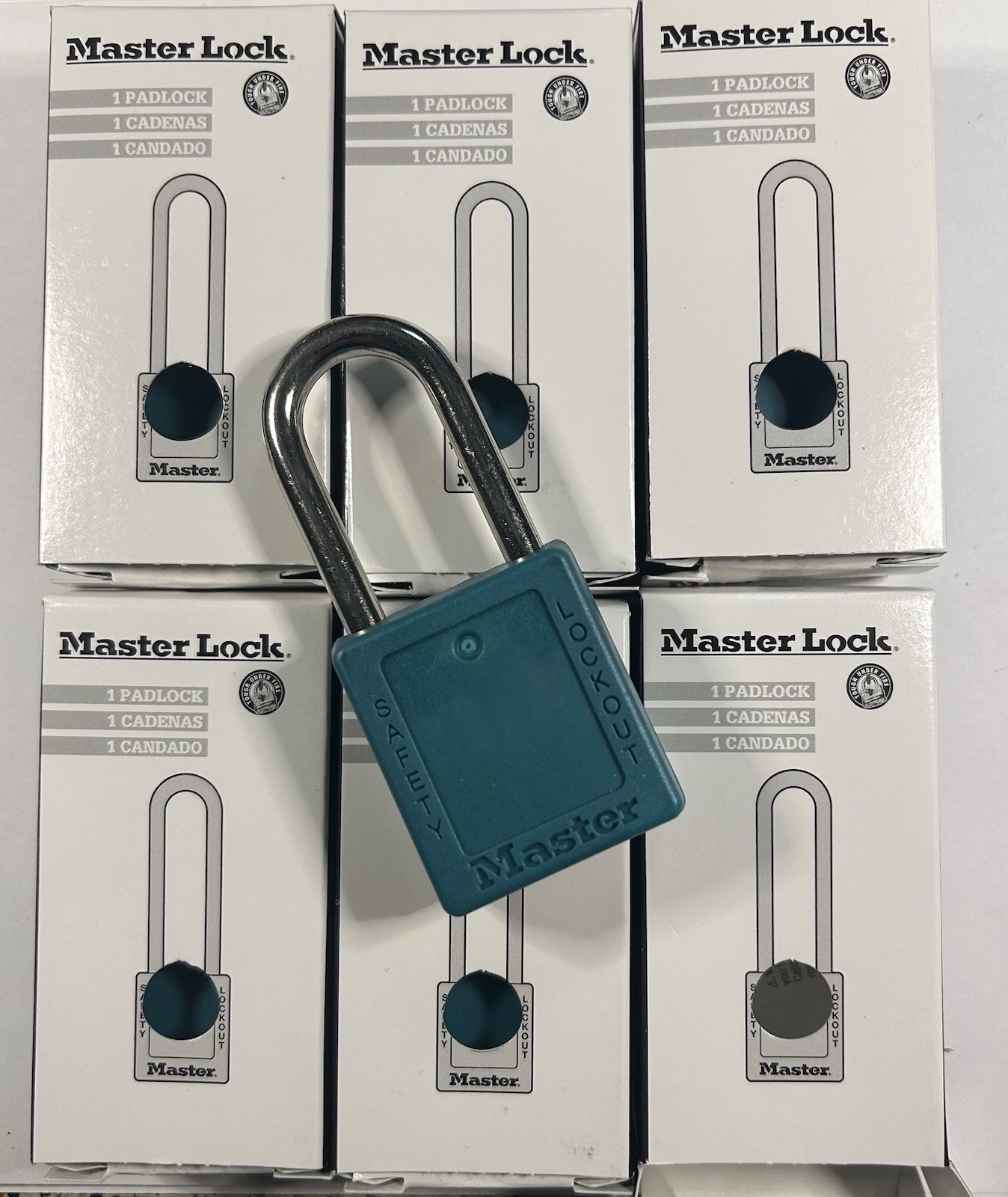 Master Lock 410KATEAL Safety Lockout Padlock Teal Keyed Alike 24F176 New 6-Pack