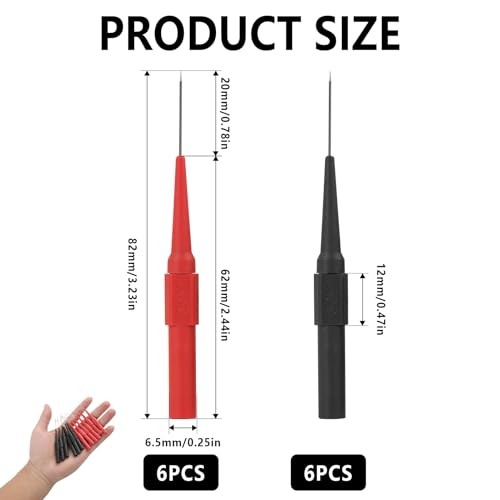 12 Pcs Back Probe Kit with 4mm Banana Socket, 0.7mm Non-Destructive Wire