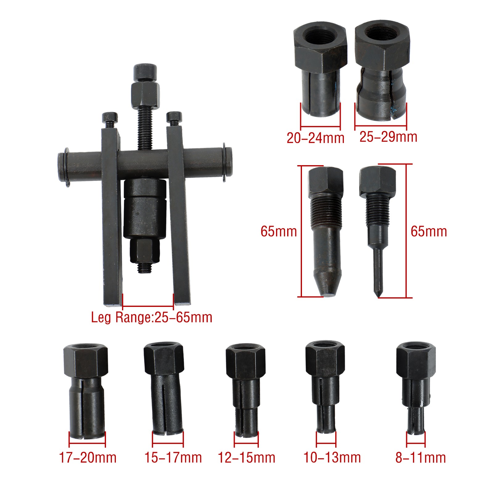8-25MM Motorcycle Inner Bearing Puller Set Inner Bearing Puller Sets with Box