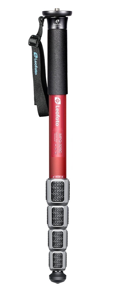 Leofoto MPQ-325C 5-Section CF Monopod Waterproof Leg Locks - Red