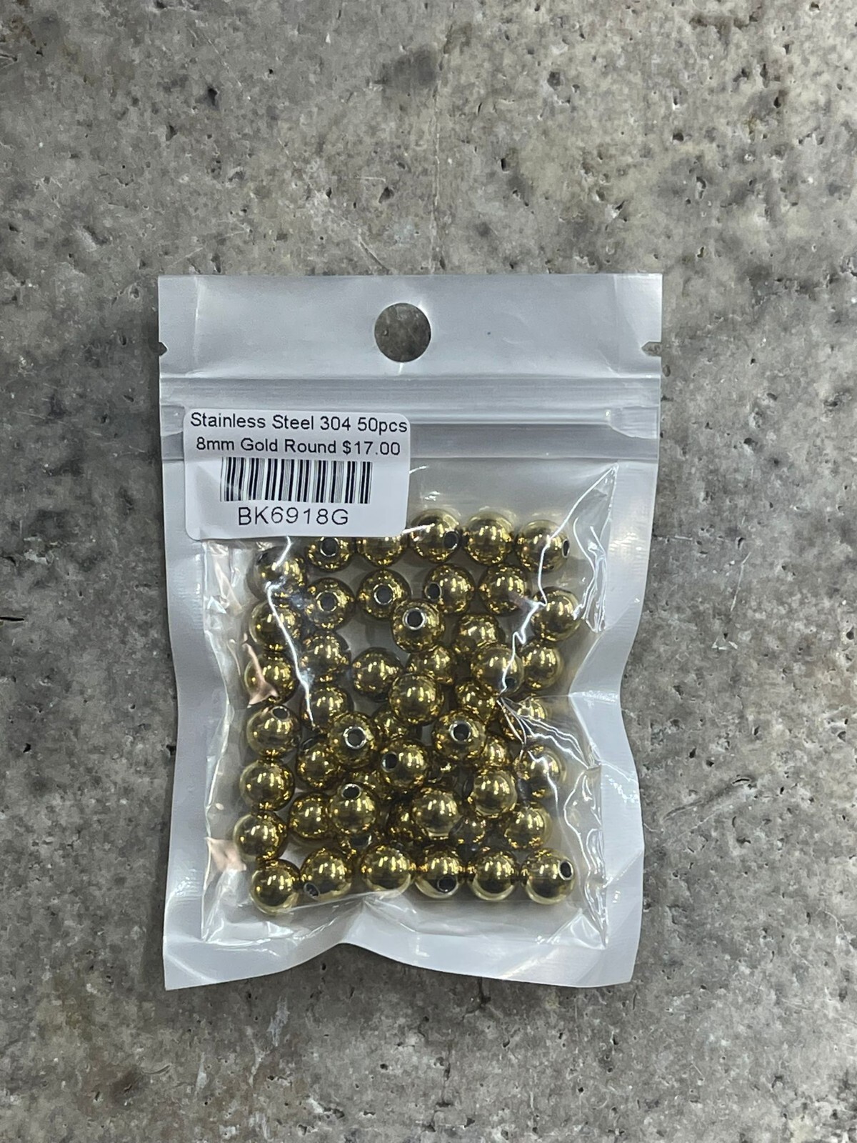 Stainless Steel 304 Gold Round Spacers 8mm (50pcs)
