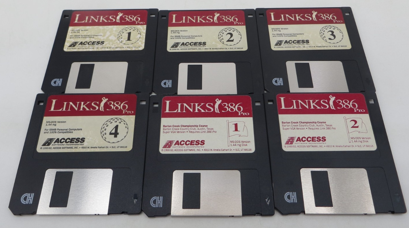 LINKS 386 PRO + Barton Creek Championship Course 3.5" Floppy Disks computer game