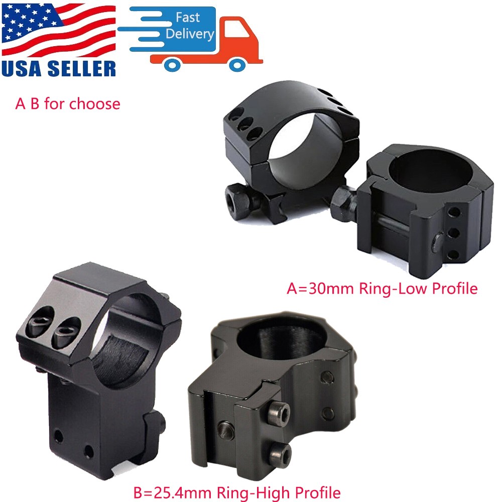 30mm Low Profile Scope Ring Picatinny Mount/High Profile 1" Ring Dovetail Mount
