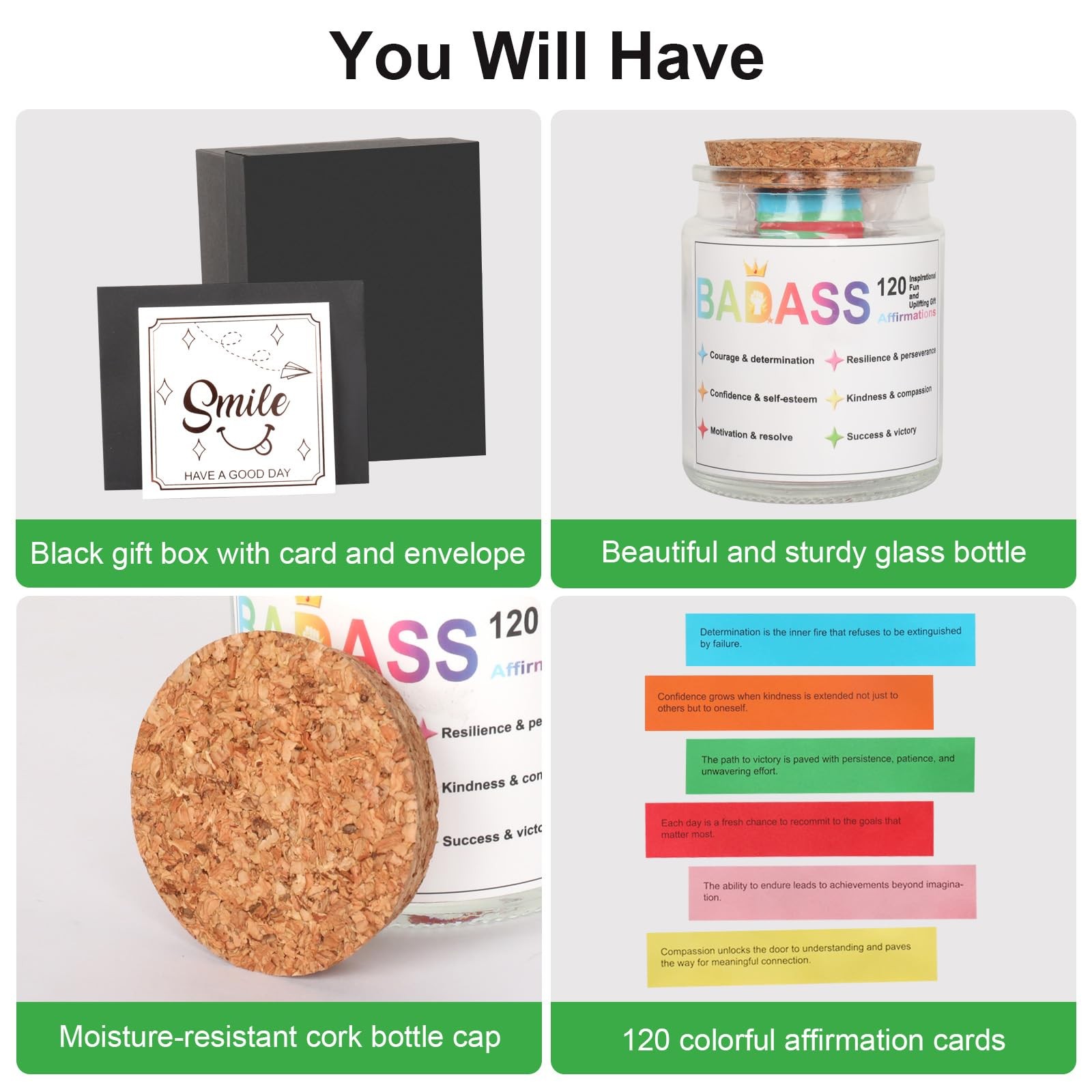 Badass Affirmations Jar, Positive Jar for Courage