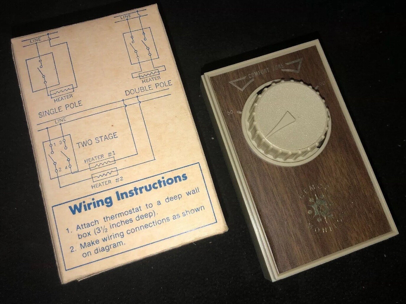 Vintage Cemco Columbus Electric Manufacture Co ET4-S Line Voltage Thermostat