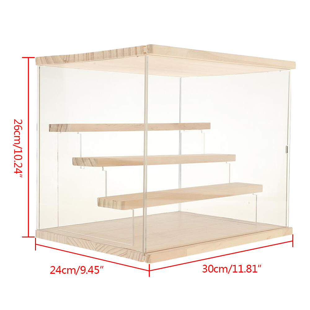 4-Layer Showcase Storage Box Dust-proof Stairs Acrylic Display Case Clear Box