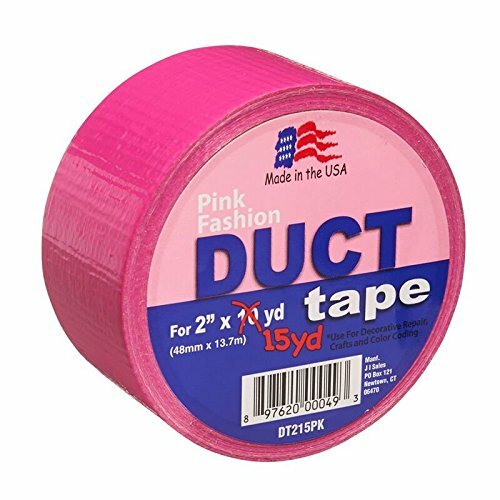 Signature Crafts Fashion Duct Tape Solid Pink DT215PK 15Yards 1.88 Inches Wide,