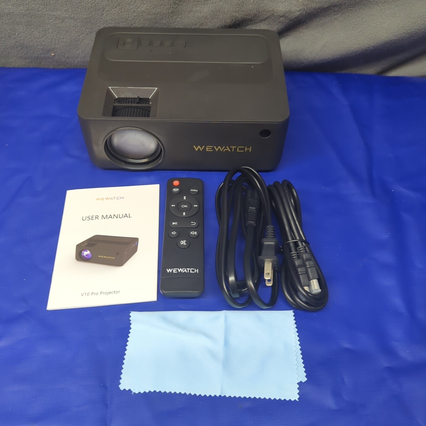 WiFi Bluetooth Projector, WEWATCH Native 1080P Mini Portable Projector, 260"
