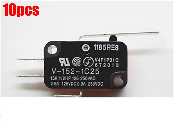 10Pcs V-152-1C25 Spdt Thermosetting Case Omron Miniature Basic Micro Switch N io