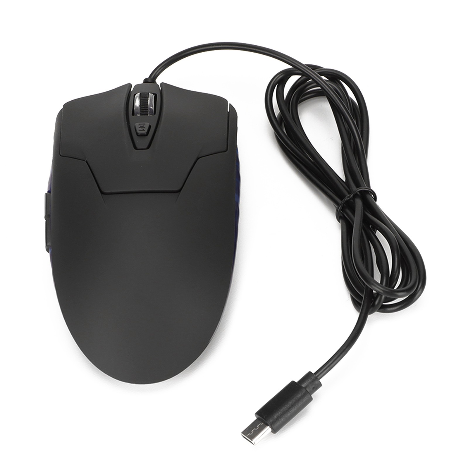 Wired Mouse Blue Backlit Type C Ergonomic Multimedia Keys Adjustable DPI Gaming