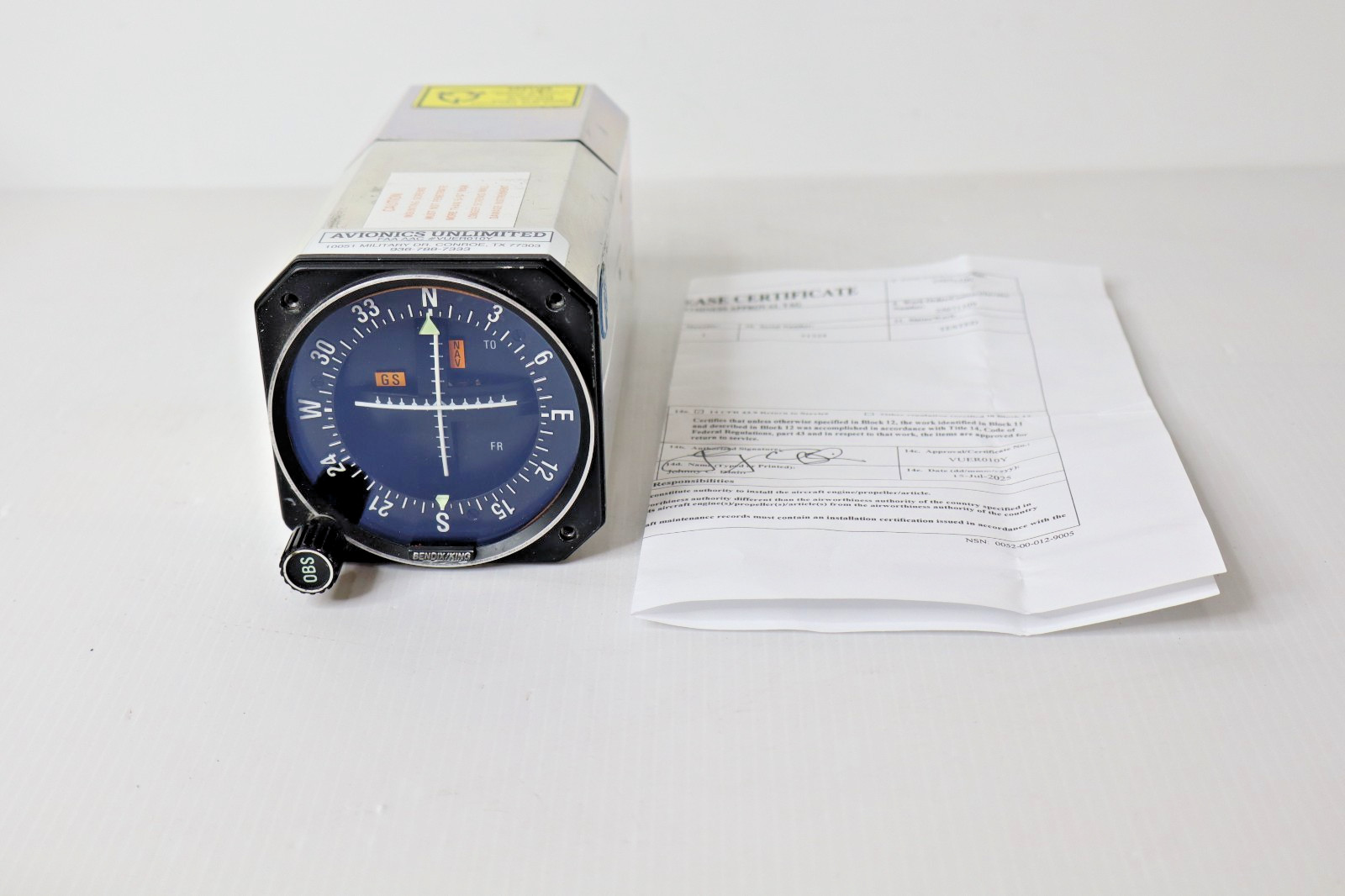 Bendix King KI 204 Glideslope Indicator PN 066-3034-02 Tested w/ FAA 8130-3 Form
