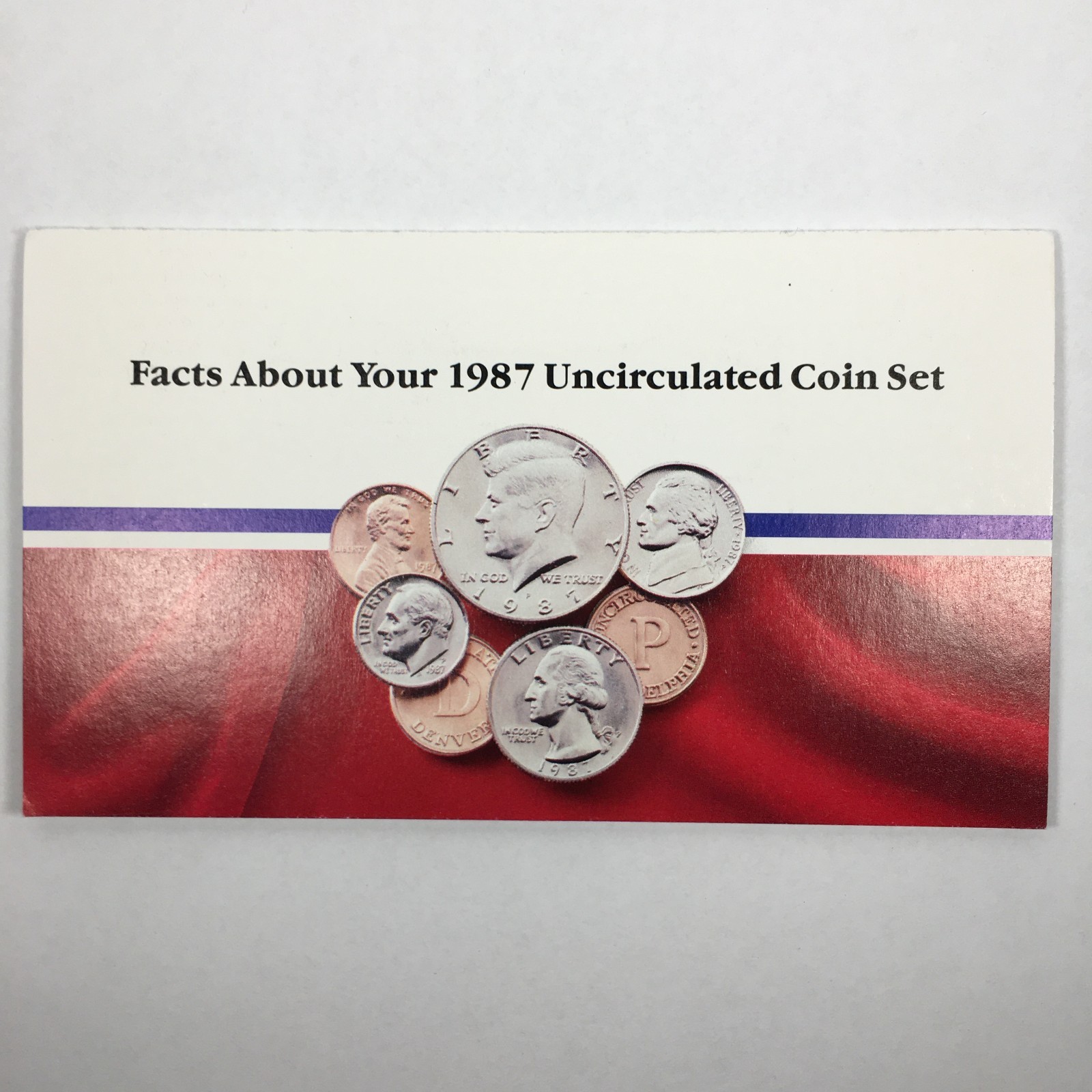 1987 Certificate of Authenticity - COA and Envelope for Mint Set - COA87MS