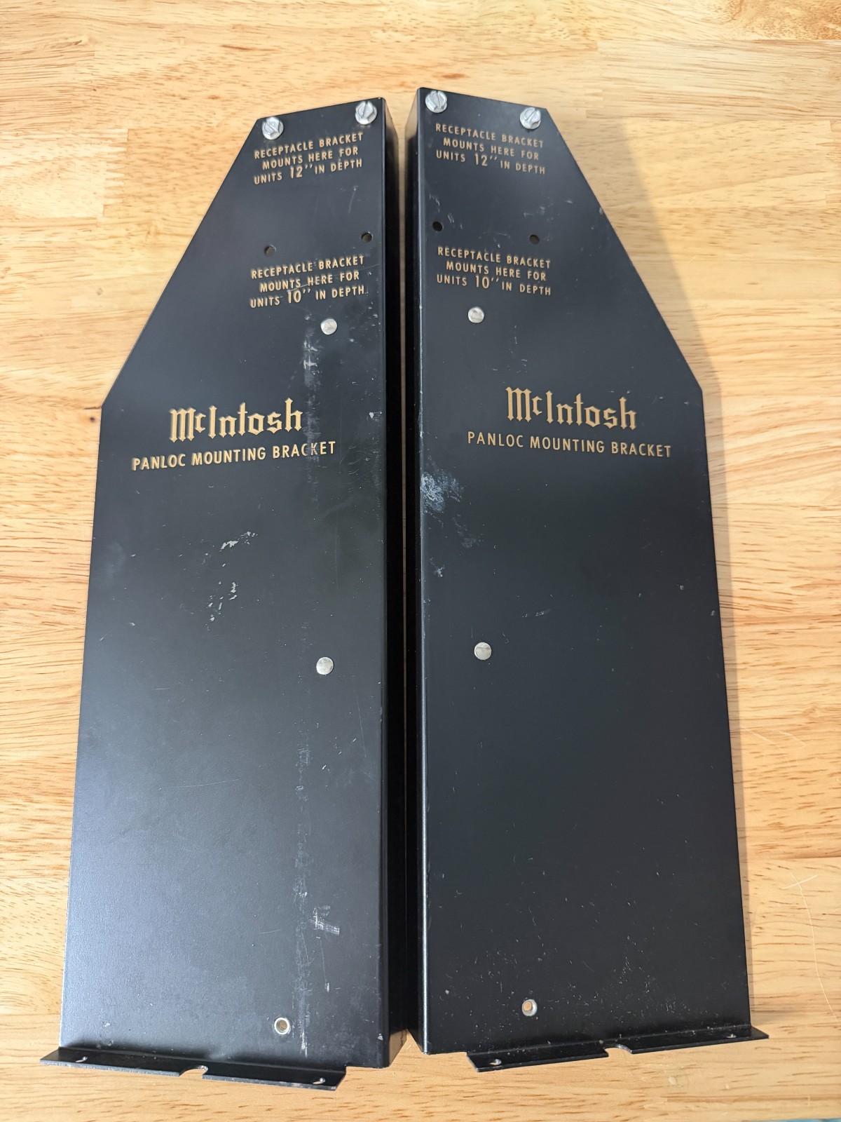 Original Vintage McIntosh Panloc Mounting Bracket Pair OEM 10" & 12"