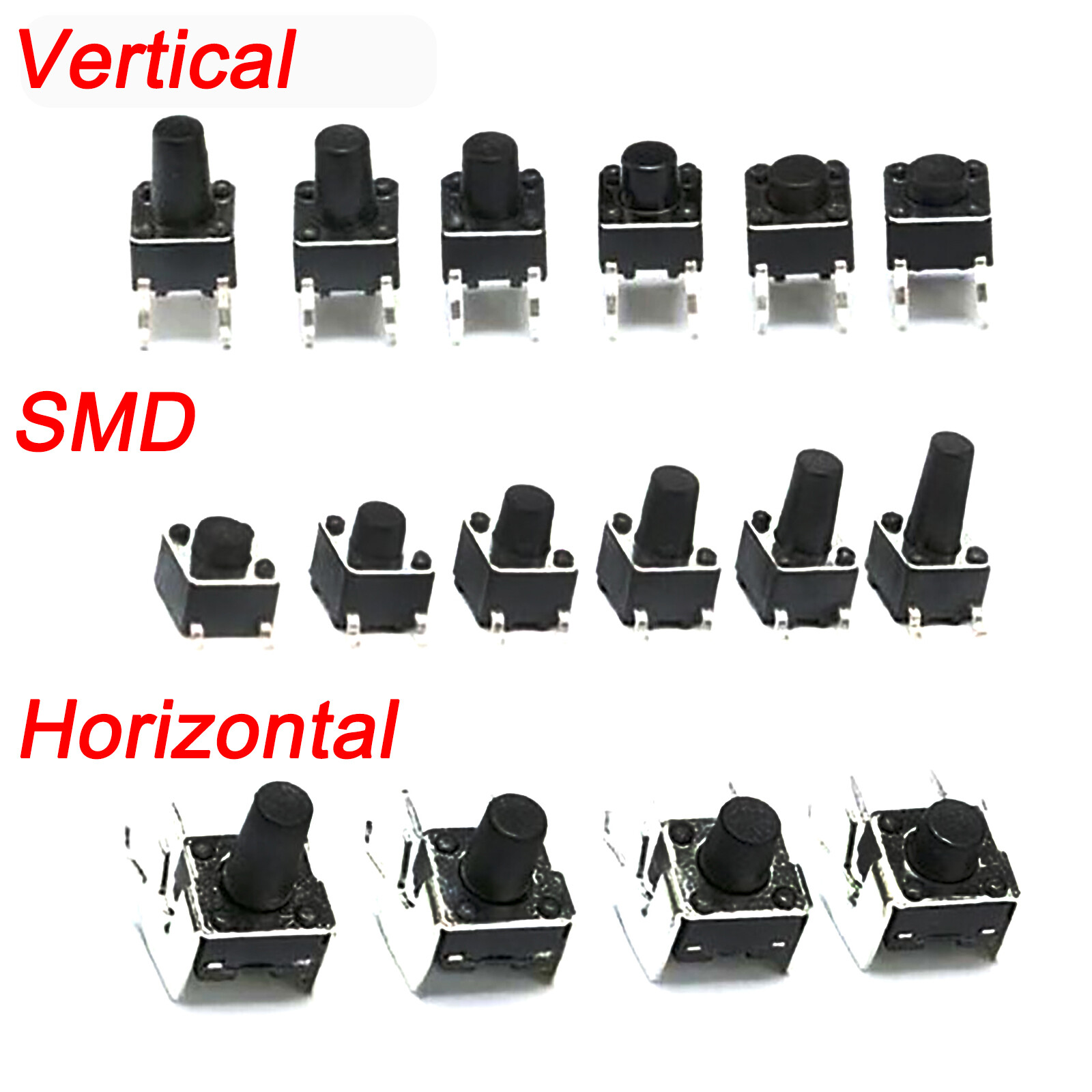 20X Tactile Tact Switch Momentary Switch 6mmx6mmx4.3mm-15mm Push Button Switch