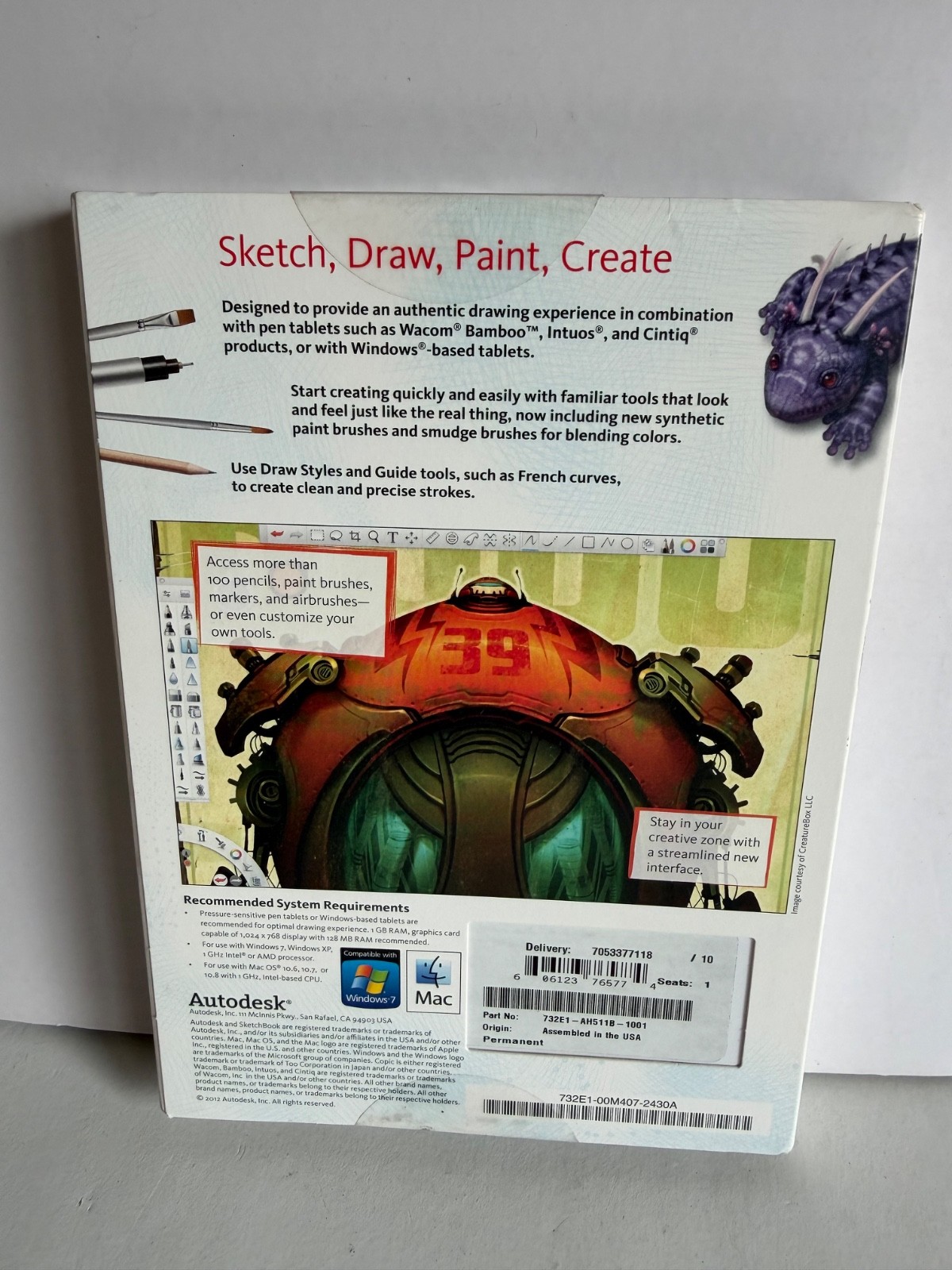 Autodesk Sketchbook Pro 6 Drawing Software PC & Mac DVD 2012 New