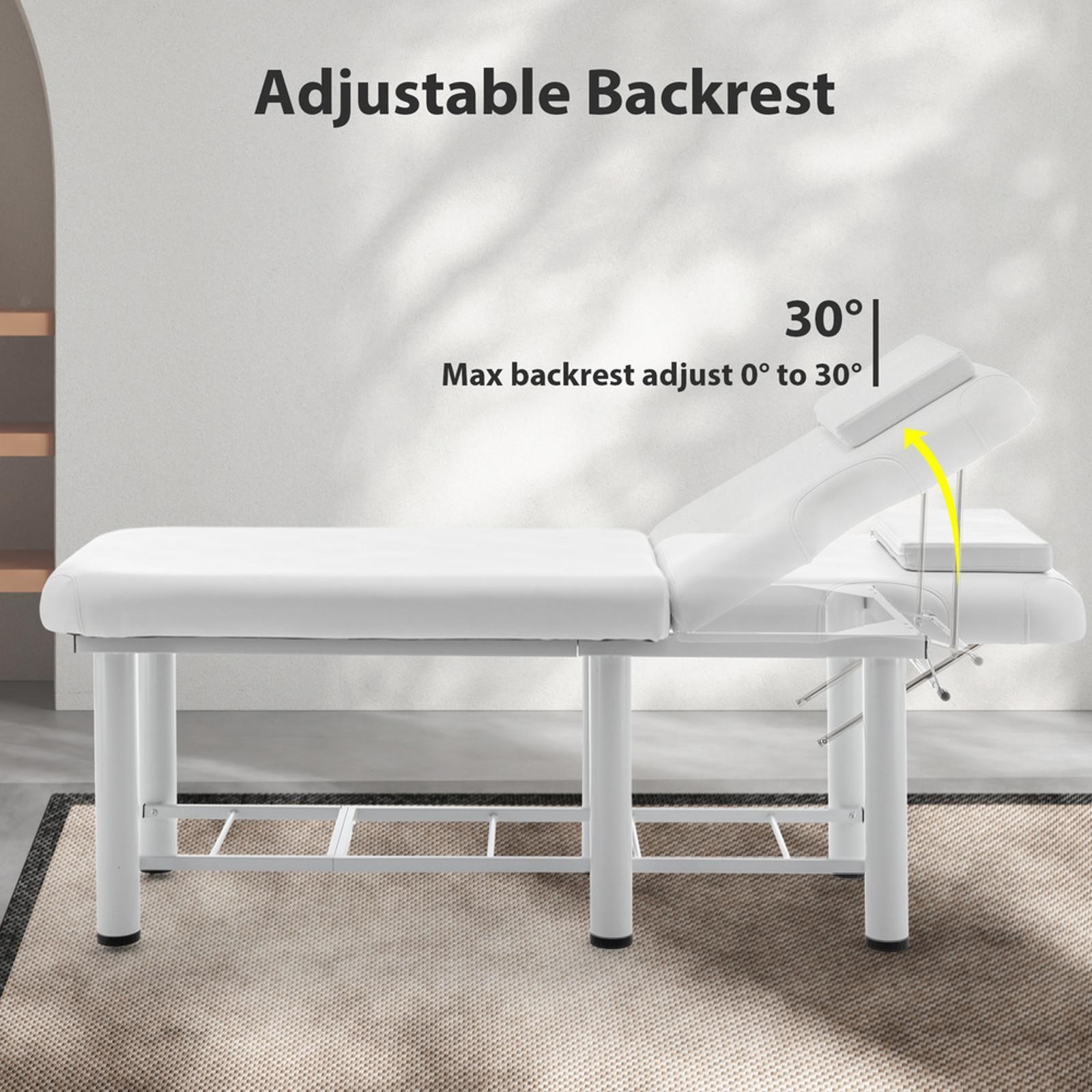 Professional Adjustable Massage Table with Memory Foam, Removable Headrest &
