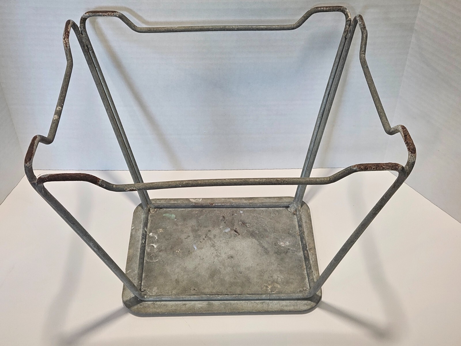 Vintage Steel and Rubber Industrial Kitchen Foot Stool