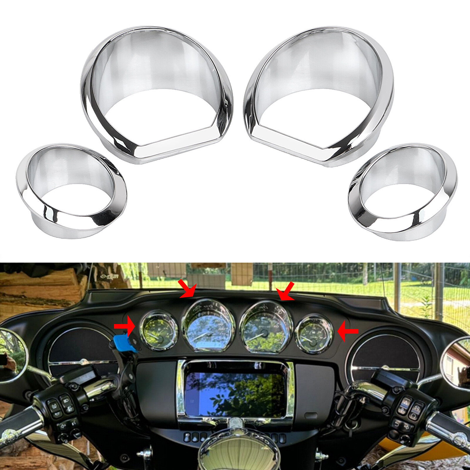 Gauge Trim Kit For Harley Touring Street Glide 2014-23 FLHT FLHTCU FLHTCUTG FLHX