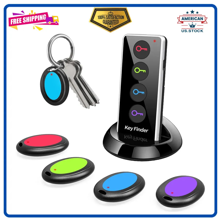 Wireless Key Finder Item Locator Remote Tracker 131ft Range with Sound Battery